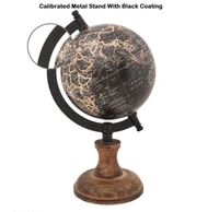 Balliatic Educational World 5 inch Globe with Wooden Stand - Black